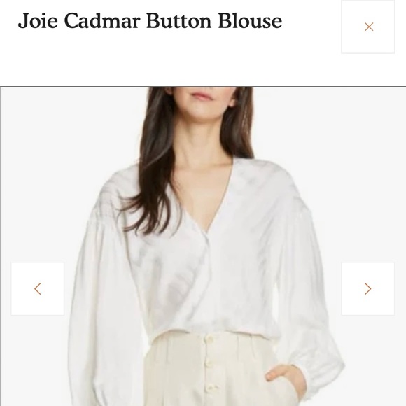 Joie Cadmar NWT Blouse Top in Porcelain White Sz S - Picture 2 of 8